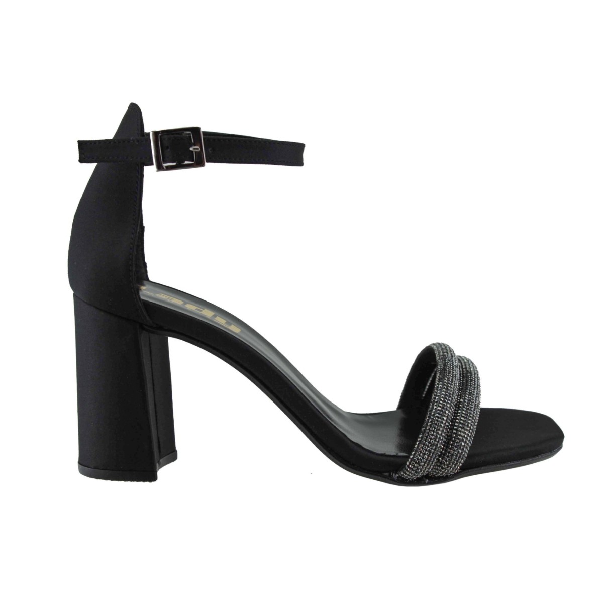 LADY Shoes Γυναικεία Πέδιλα 07 Μαύρο Satin