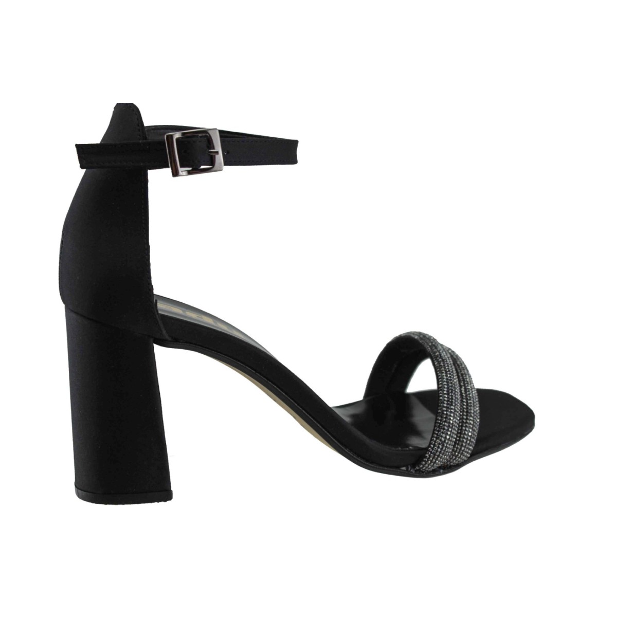 LADY Shoes Γυναικεία Πέδιλα 07 Μαύρο Satin
