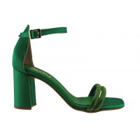 LADY Shoes Γυναικεία Πέδιλα 07 Πράσινο Satin