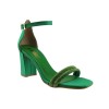 LADY Shoes Γυναικεία Πέδιλα 07 Πράσινο Satin