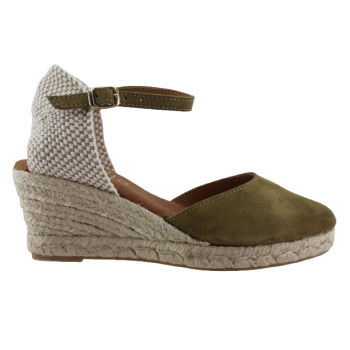 Marila Γυναικείες Espadrilles Δέρμα 748-25051 Χακί Suede