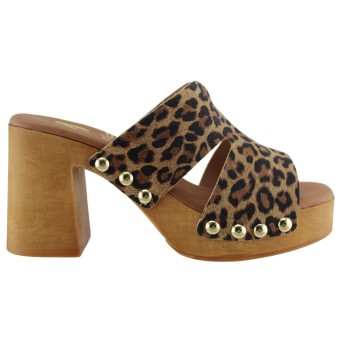 Marila Γυναικεία Mules Δέρμα 748-25010 Leopard