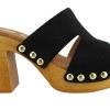 Marila Γυναικεία Mules Δέρμα 748-25009 Μαύρο Suede