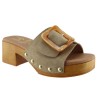 Marila Γυναικεία Mules Δέρμα 748-25004 Μπεζ Suede