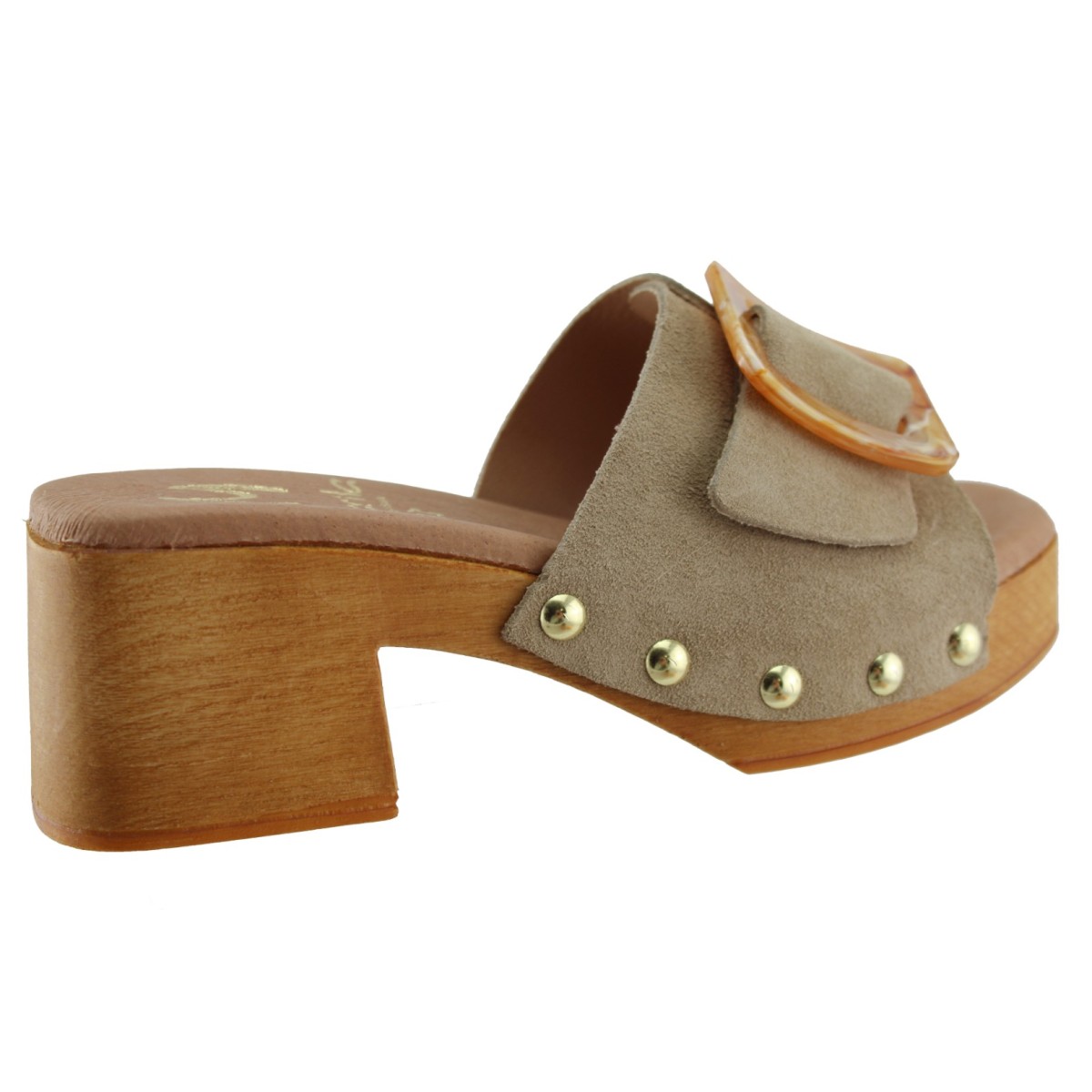 Marila Γυναικεία Mules Δέρμα 748-25004 Μπεζ Suede