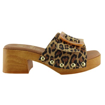 Marila Γυναικεία Mules Δέρμα 748-25005 Leopard