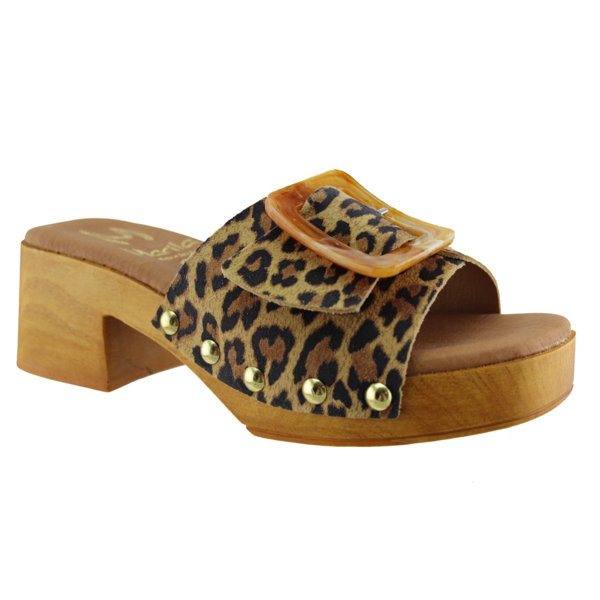 Marila Γυναικεία Mules Δέρμα 748-25005 Leopard
