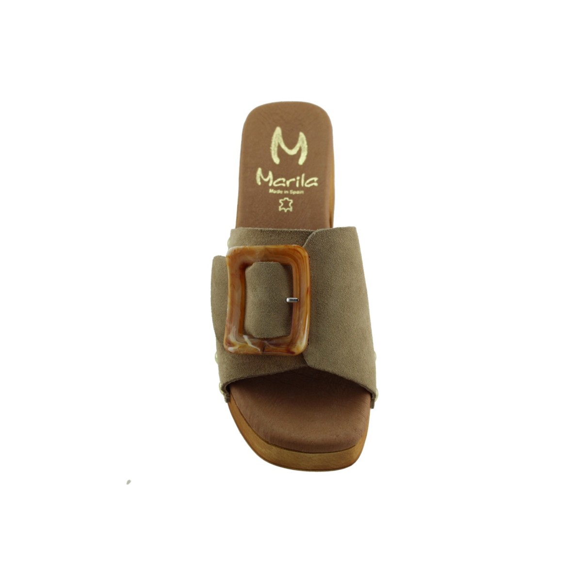 Marila Γυναικεία Mules Δέρμα 748-25004 Μπεζ Suede