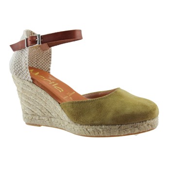 Marila Γυναικείες Espadrilles Δέρμα 748-23235 Χακί Suede
