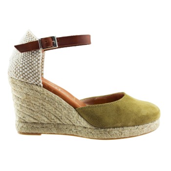 Marila Γυναικείες Espadrilles Δέρμα 748-23235 Χακί Suede