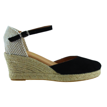 Marila Γυναικείες Espadrilles Δέρμα 748-25051 Μαύρο Suede