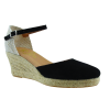 Marila Γυναικείες Espadrilles Δέρμα 748-25051 Μαύρο Suede