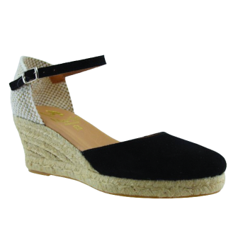 Marila Γυναικείες Espadrilles Δέρμα 748-25051 Μαύρο Suede