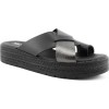 Milanos Γυναικεία Flatforms Δέρμα 6786 Mαύρο Ατσαλί