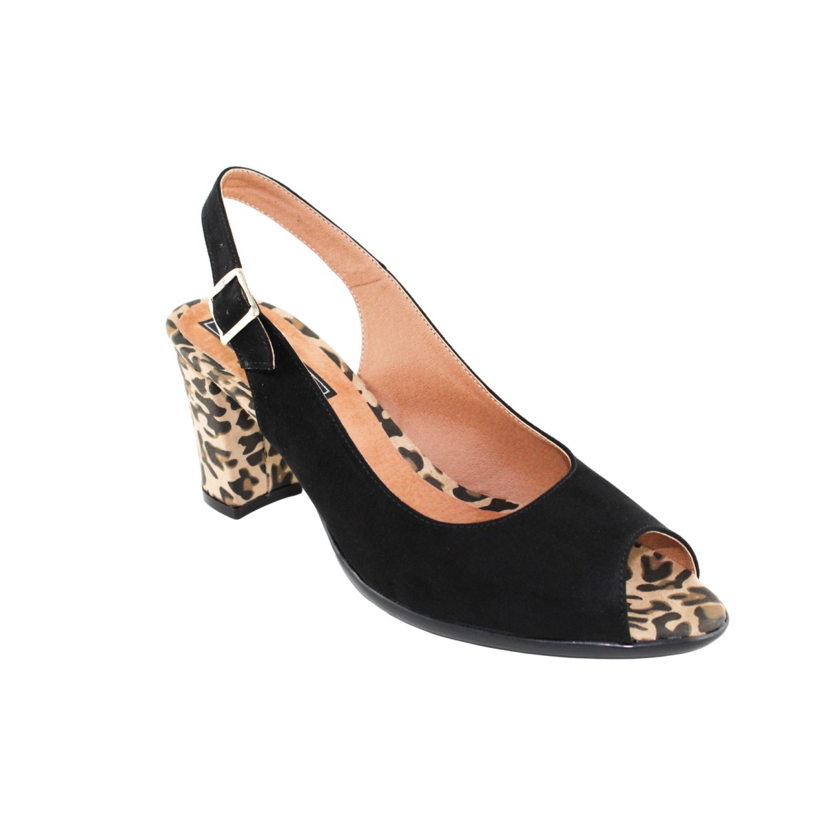 Milanos Γυναικεία Πέδιλα 4607 Μαύρο Suede Leopard