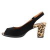 Milanos Γυναικεία Πέδιλα 4607 Μαύρο Suede Leopard