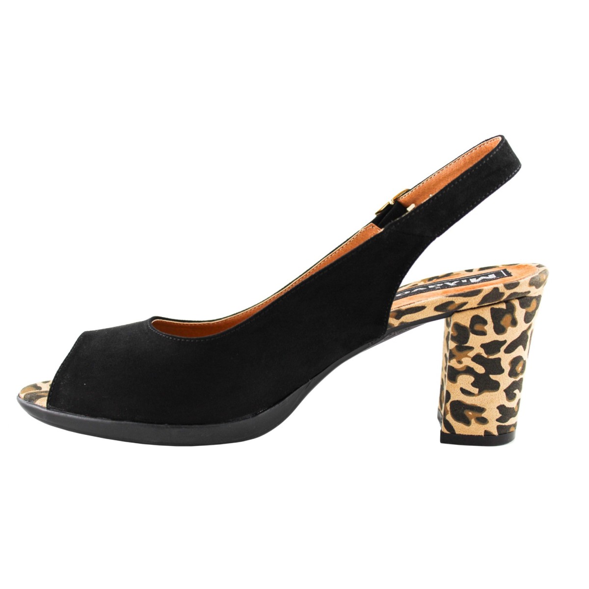 Milanos Γυναικεία Πέδιλα 4607 Μαύρο Suede Leopard