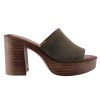 Milanos Γυναικεία Mules Δέρμα 502 Λαδί Suede