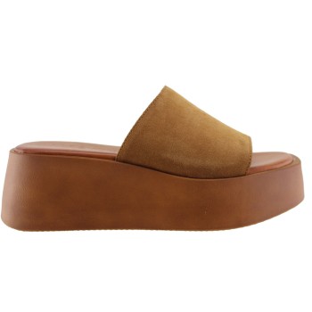 Milanos Γυναικεία Mules Δέρμα 802 Ταμπά Suede