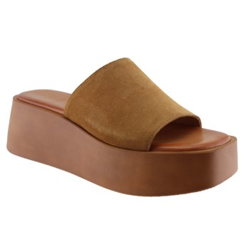 Milanos Γυναικεία Mules Δέρμα 802 Ταμπά Suede
