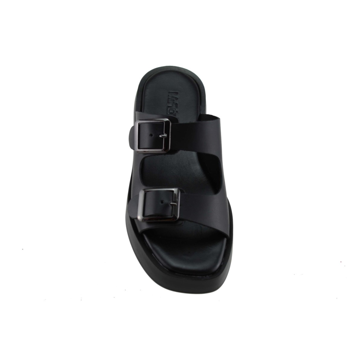 Milanos Γυναικεία Σανδάλια Flatform Δέρμα 219 Μαύρο