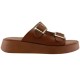 Milanos Γυναικεία Σανδάλια Flatform Δέρμα 219 Ταμπά