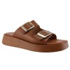 Milanos Γυναικεία Σανδάλια Flatform Δέρμα 219 Ταμπά