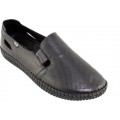 Road Shoes Γυναικεία Μοκασίνια Δέρμα 17113 Μαύρο