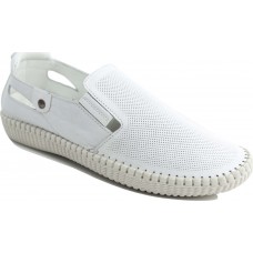 Road Shoes Γυναικεία Μοκασίνια Δέρμα 17113 Λευκό