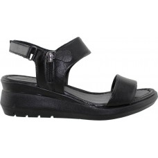 Road Shoes Γυναικεία Πέδιλα Πλατφόρμες Δέρμα 17279 Μαύρο