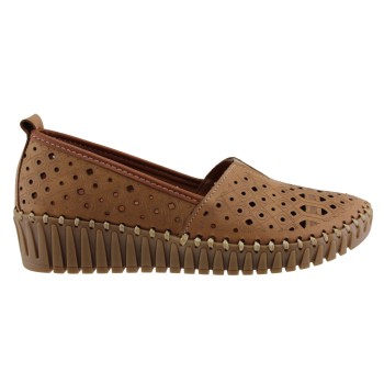 Road Shoes Γυναικεία Μοκασίνια Δέρμα 330-2 Ταμπά