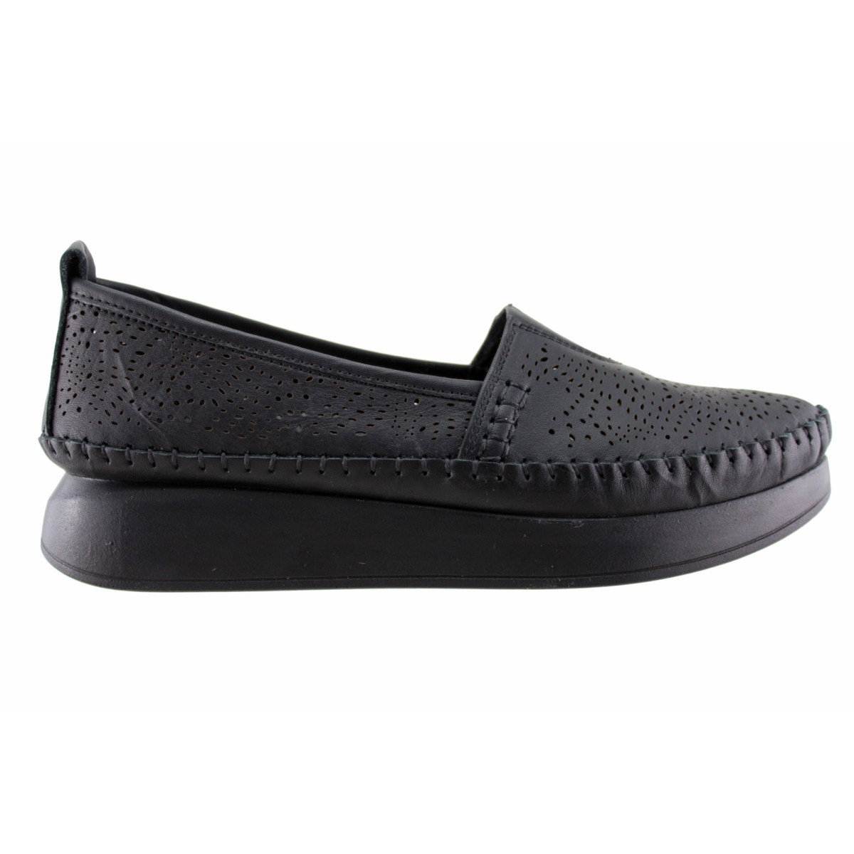 Road Shoes Γυναικεία Μοκασίνια Δέρμα 85L720 Μαύρο