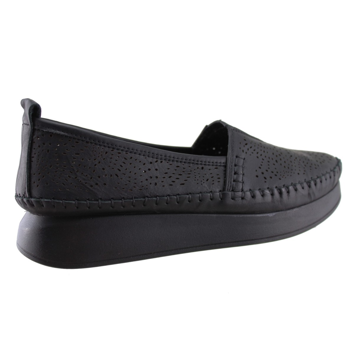 Road Shoes Γυναικεία Μοκασίνια Δέρμα 85L720 Μαύρο
