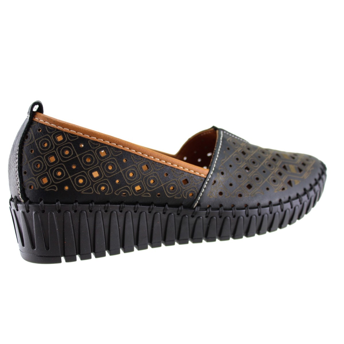 Road Shoes Γυναικεία Μοκασίνια Δέρμα 330-2 Μαύρο