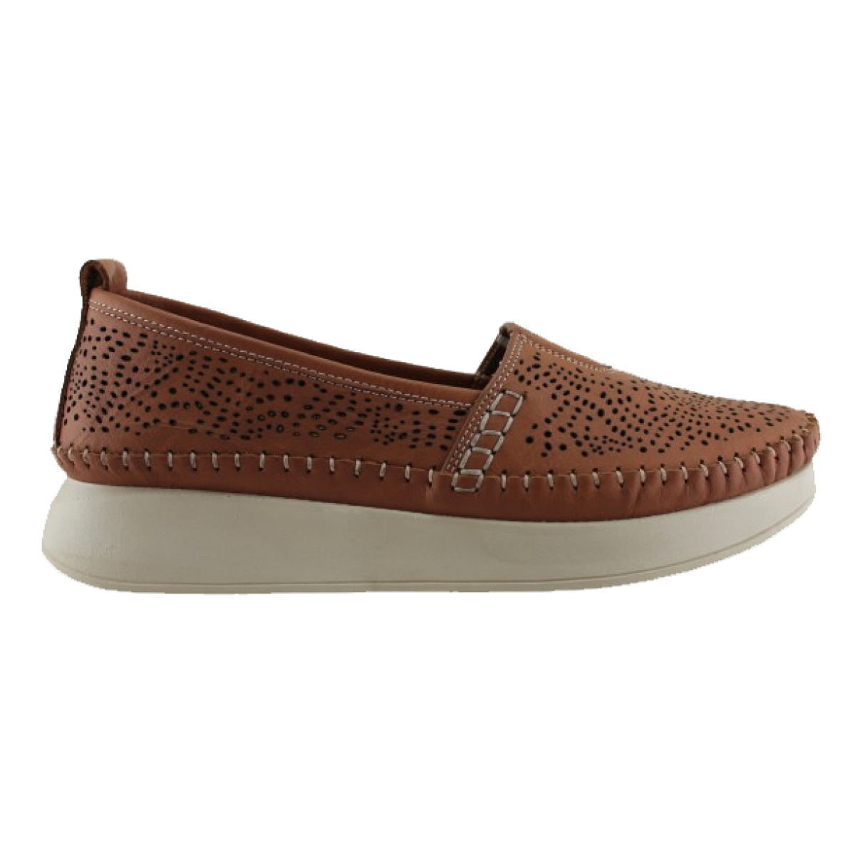 Road Shoes Γυναικεία Μοκασίνια Δέρμα 85L720 Ταμπά