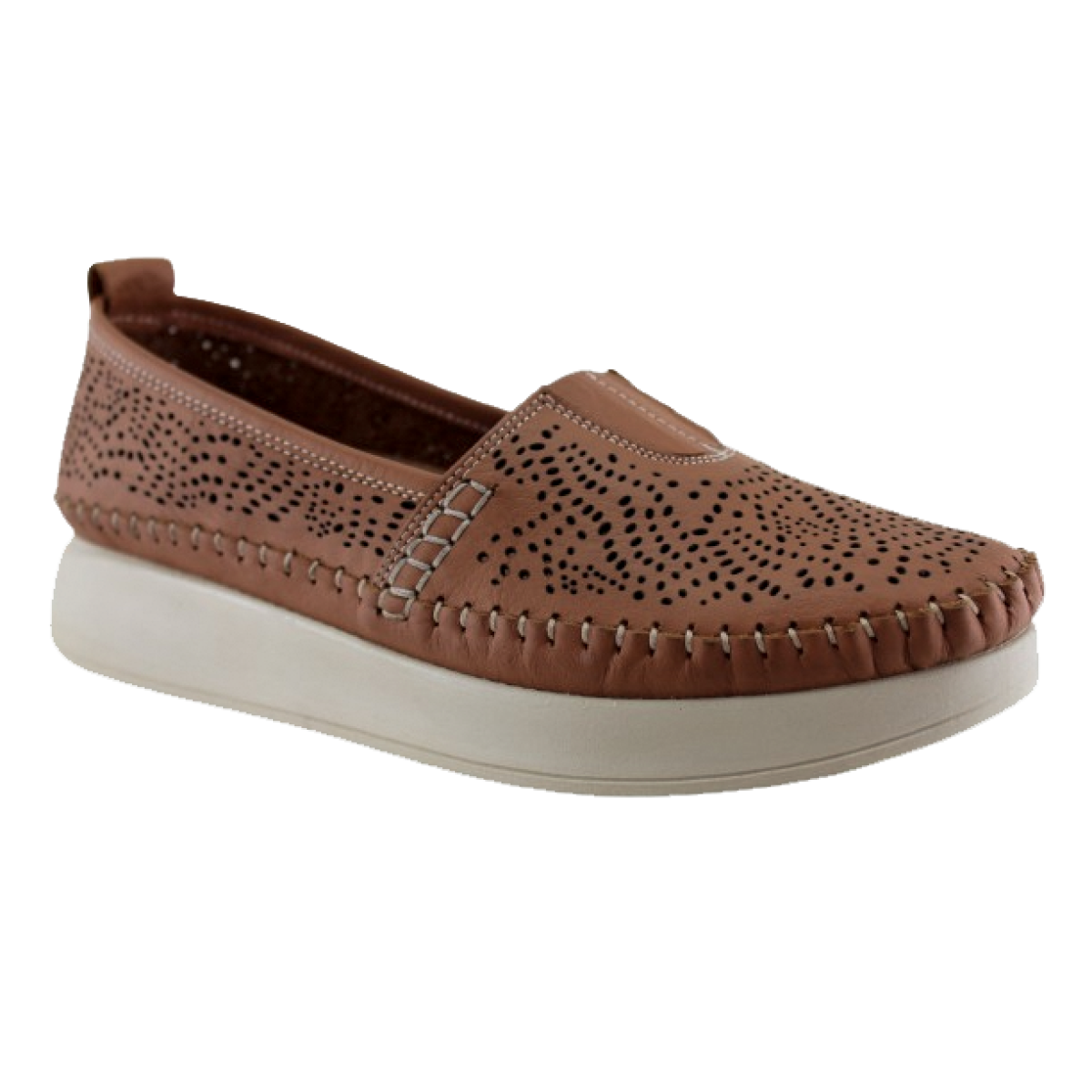 Road Shoes Γυναικεία Μοκασίνια Δέρμα 85L720 Ταμπά