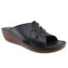 Road Shoes Γυναικεία Mules Δέρμα 12-258 Μαύρο
