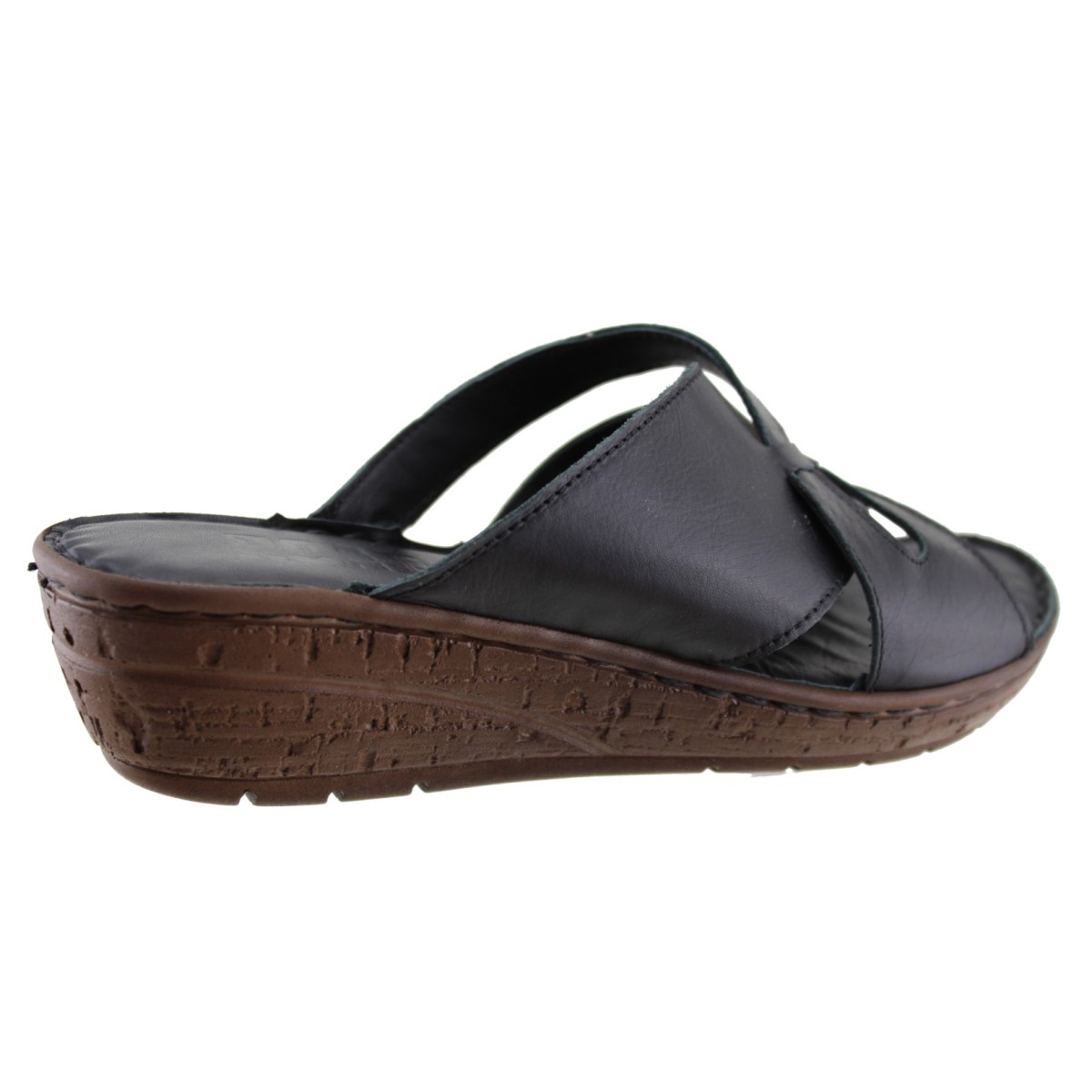 Road Shoes Γυναικεία Mules Δέρμα 12-258 Μαύρο