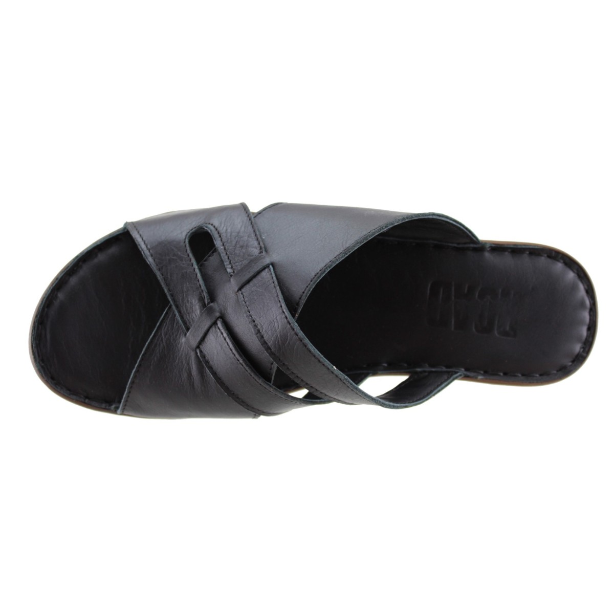 Road Shoes Γυναικεία Mules Δέρμα 12-258 Μαύρο