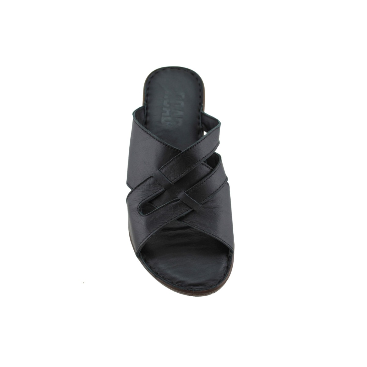 Road Shoes Γυναικεία Mules Δέρμα 12-258 Μαύρο