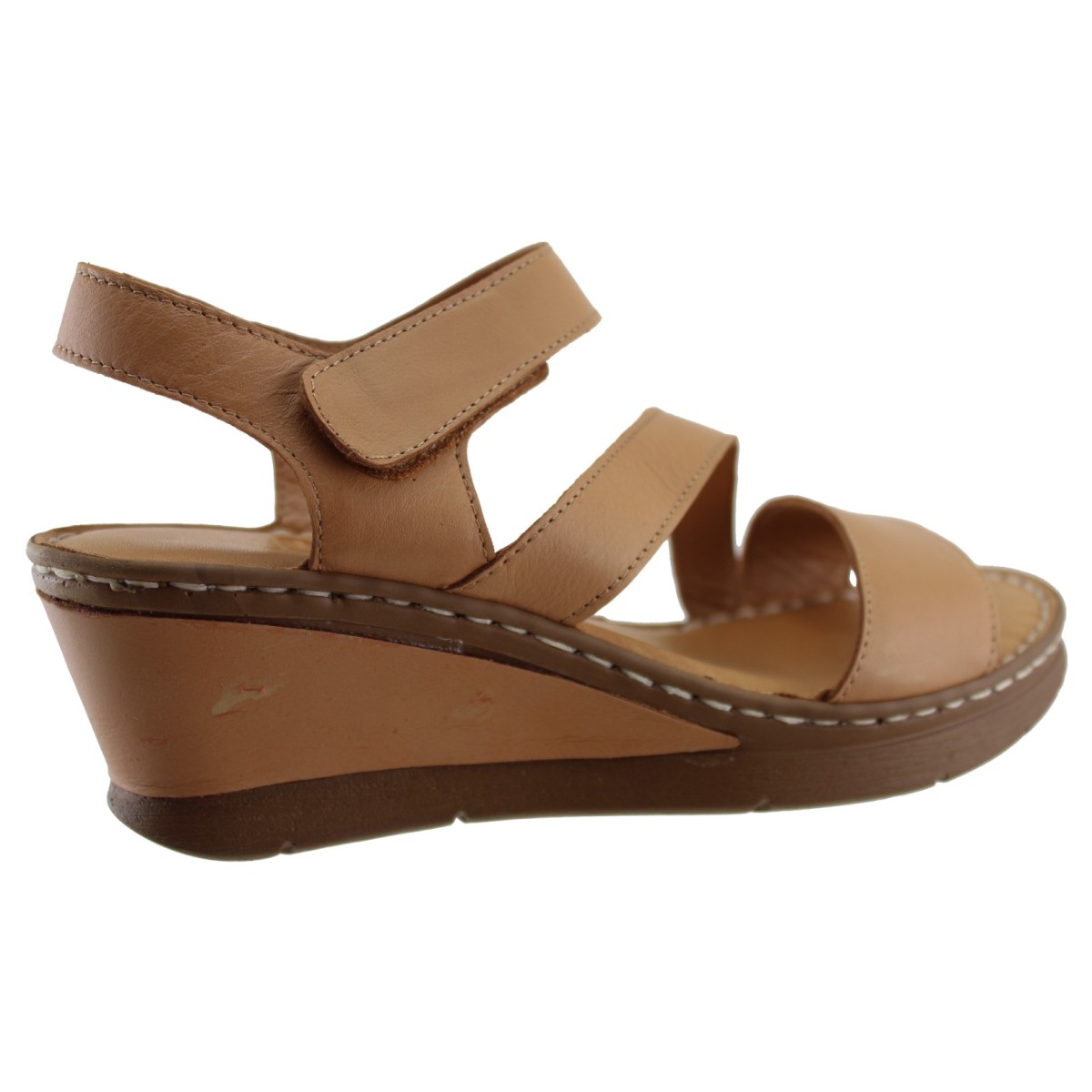 Road Shoes Γυναικεία Πέδιλα Πλατφόρμες Δέρμα 18-261 Ταμπά