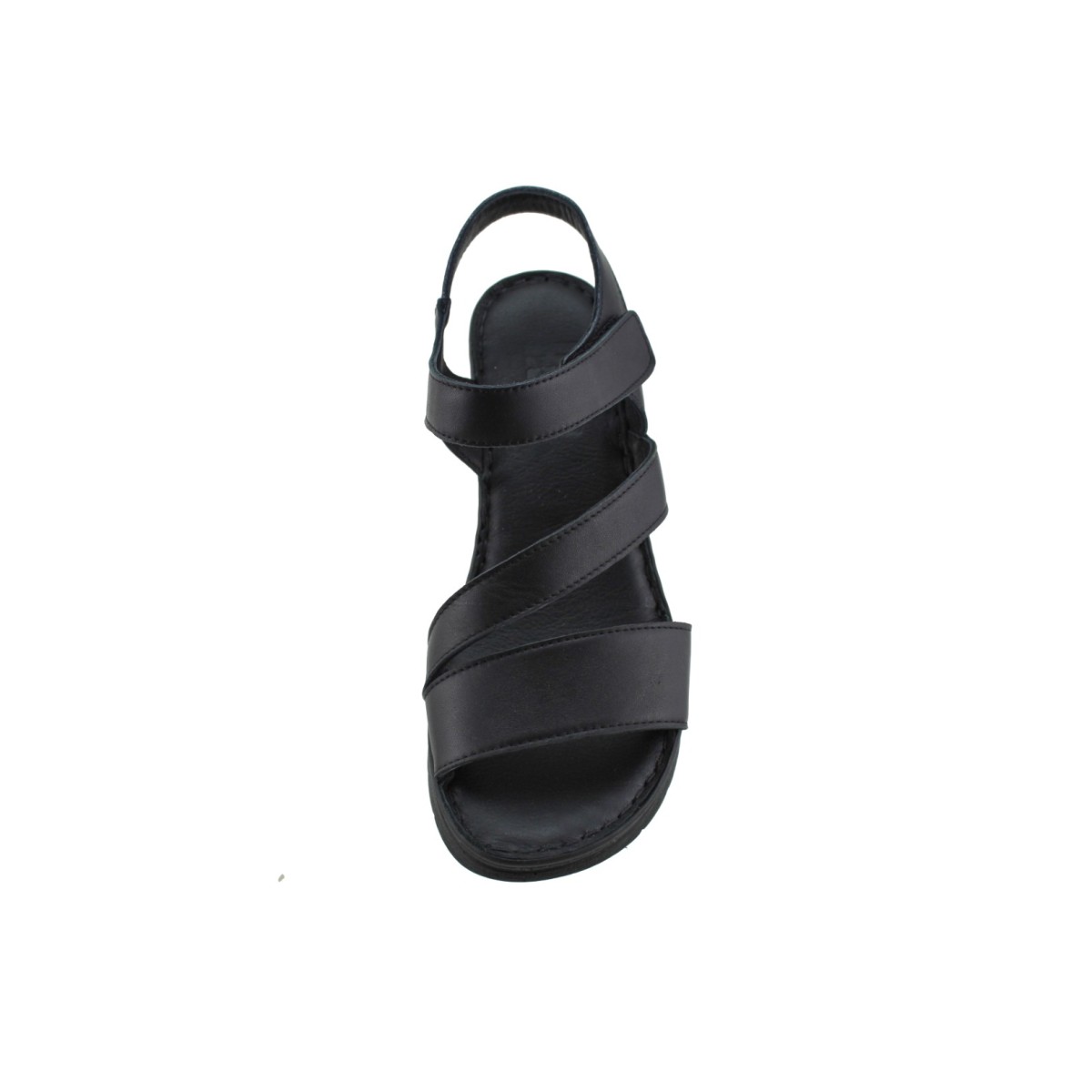 Road Shoes Γυναικεία Πέδιλα Πλατφόρμες Δέρμα 18-261 Μαύρο