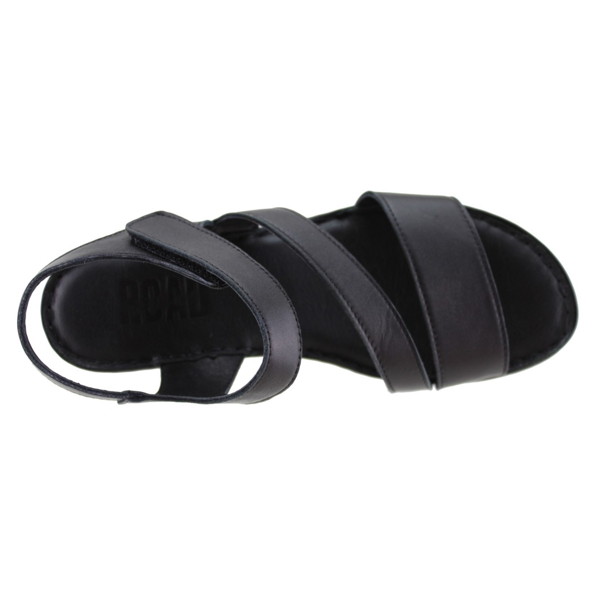 Road Shoes Γυναικεία Πέδιλα Πλατφόρμες Δέρμα 18-261 Μαύρο