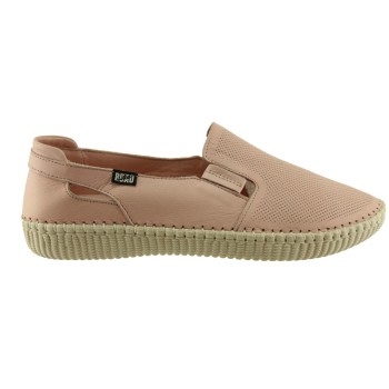 Road Shoes Γυναικεία Μοκασίνια Δέρμα 17113 Ρόζ