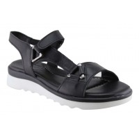 Road Shoes Γυναικεία Πέδιλα Flatforms Δέρμα 4515 Mαύρο 