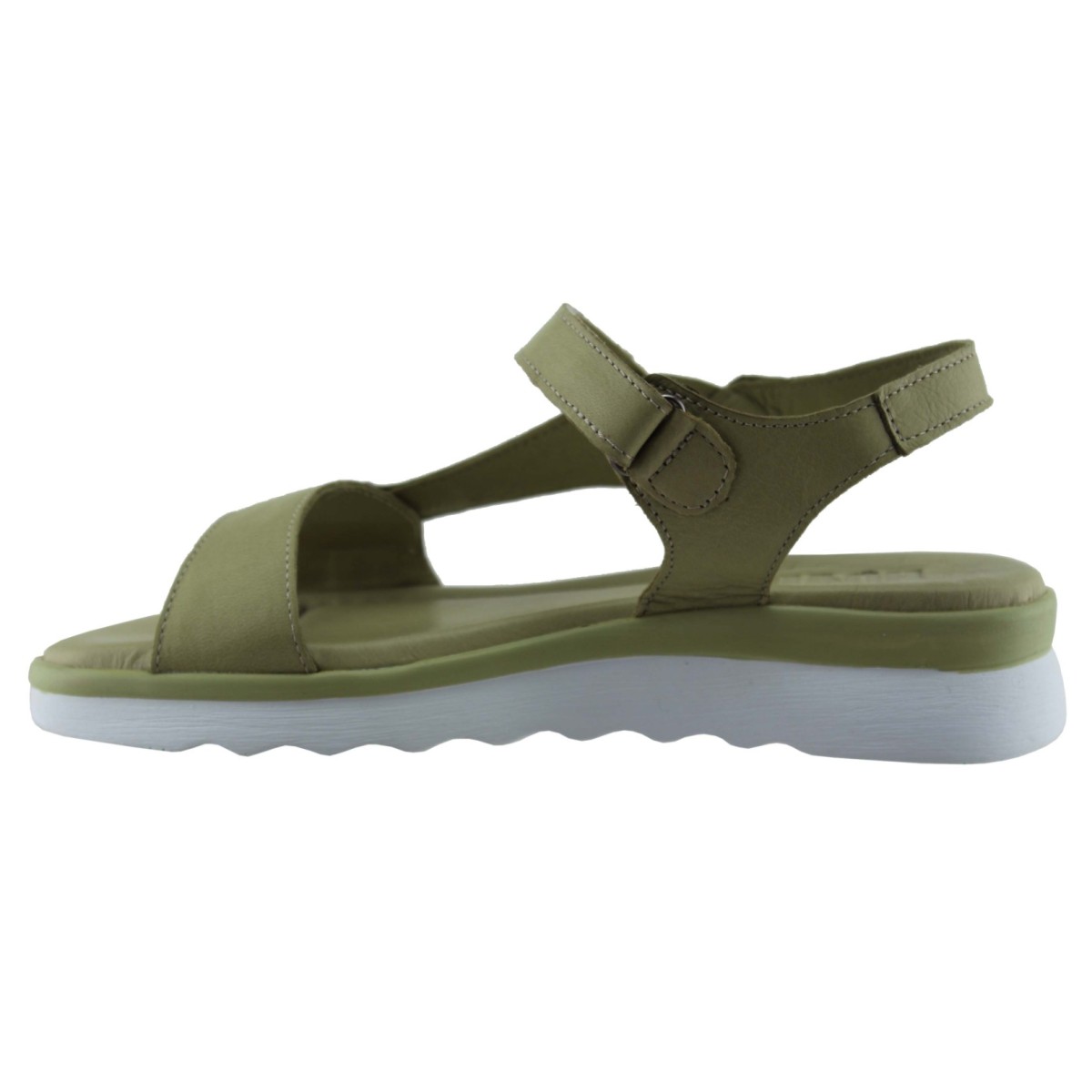 Road Shoes Γυναικεία Πέδιλα Flatforms Δέρμα 4515 Λαδί