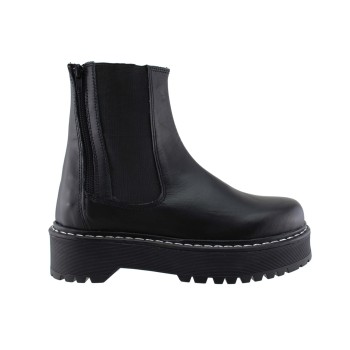 Road Shoes Γυναικεία Μποτάκια Δέρμα 6734 Μαύρο