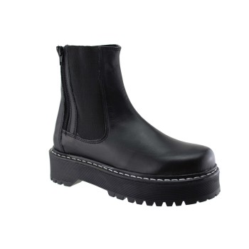 Road Shoes Γυναικεία Μποτάκια Δέρμα 6734 Μαύρο