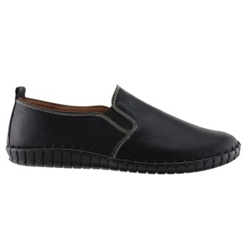 Road Shoes Γυναικεία Μοκασίνια Δέρμα 17113N Μαύρο