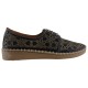 Road Shoes Γυναικεία Μοκασίνια Δέρμα 302-2 Μαύρο Γκρι